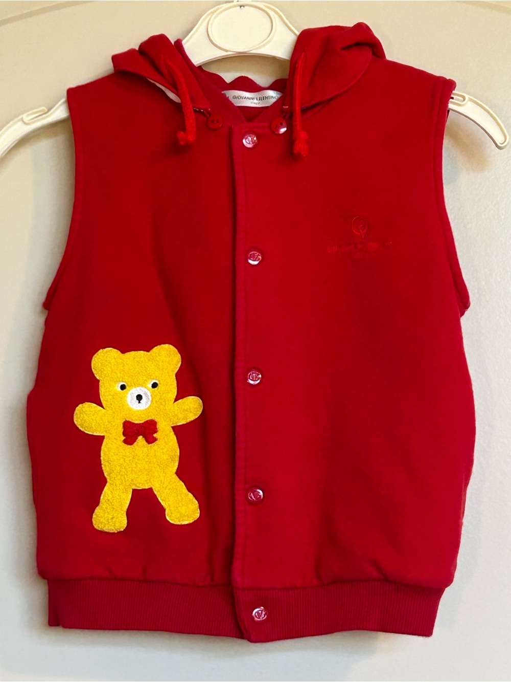 3T Giovanni Valentino Hooded Vest with Yellow Teddy Patch